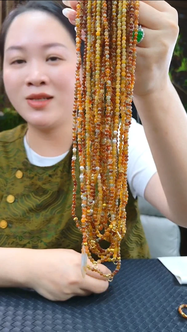 项链未镶嵌翡翠冰红翡项链