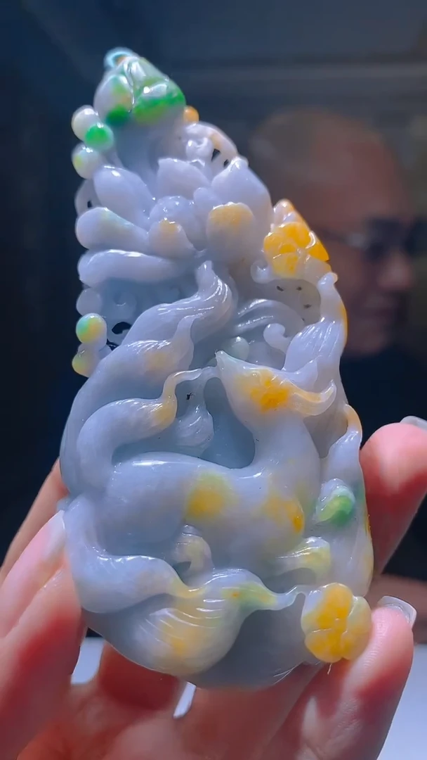 未镶嵌定制翡翠KK翡翠毛货吊坠-34