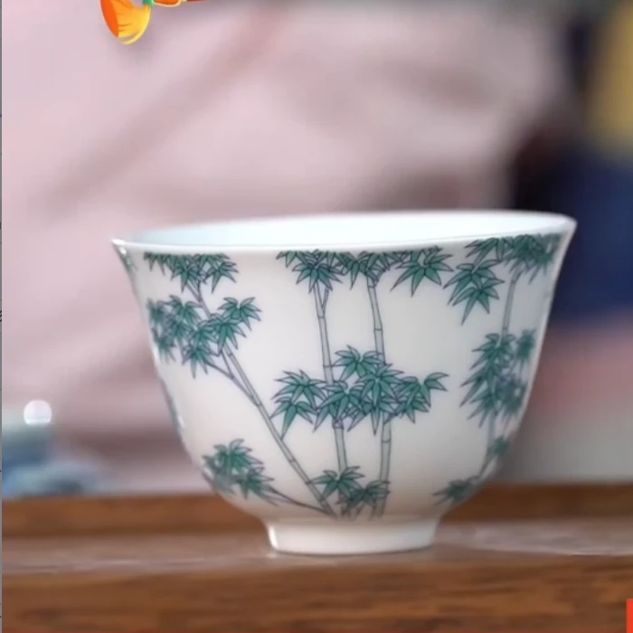 景德镇陶瓷 斗彩竹纹主人杯