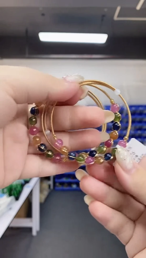 【闪购商品】碧玺手串未镶嵌多样性发其一颜色微差