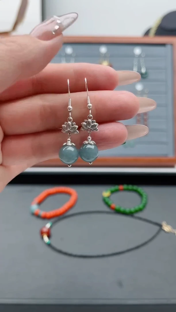 【闪购商品】玛瑙/玉髓耳饰银S925镶嵌01