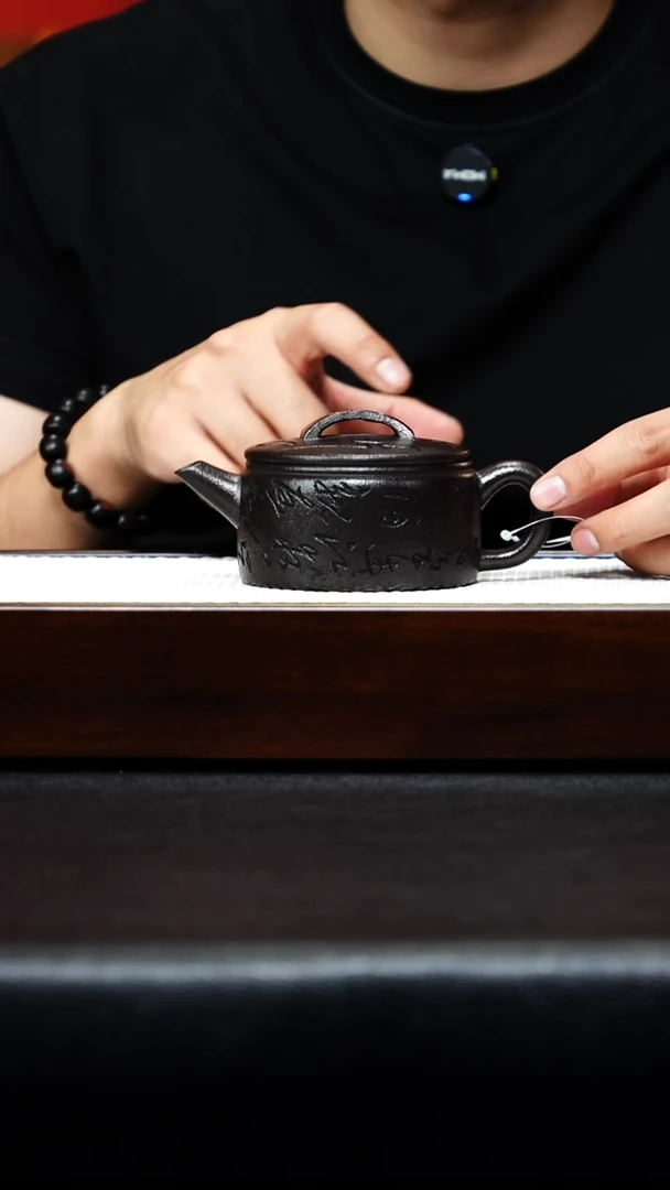 茶壶紫砂宜兴紫砂 含章 石黄汉瓦