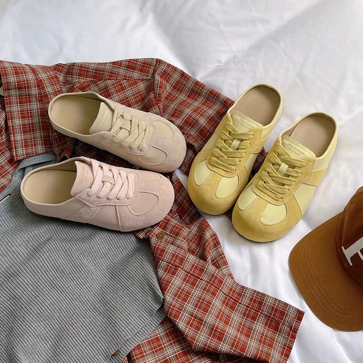 懒人一脚蹬包头半拖女2025春夏新款软底增高厚底鞋舒适勃肯鞋女潮