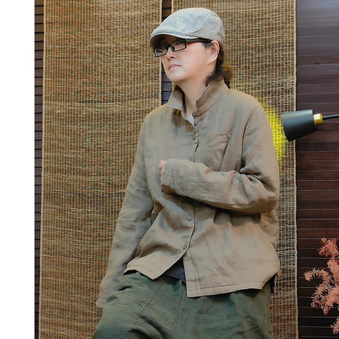 YYGG女装【双层苎麻夹棉衬衫】24FW双层苎麻夹棉衬衫1099