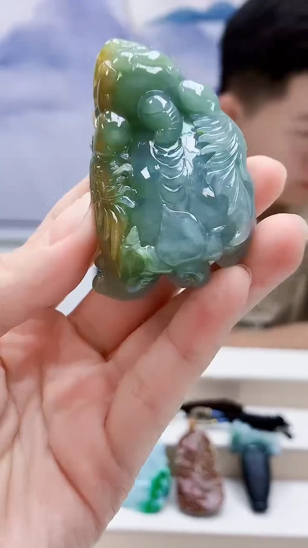 未镶嵌定制翡翠4917lr-毛货挂件36