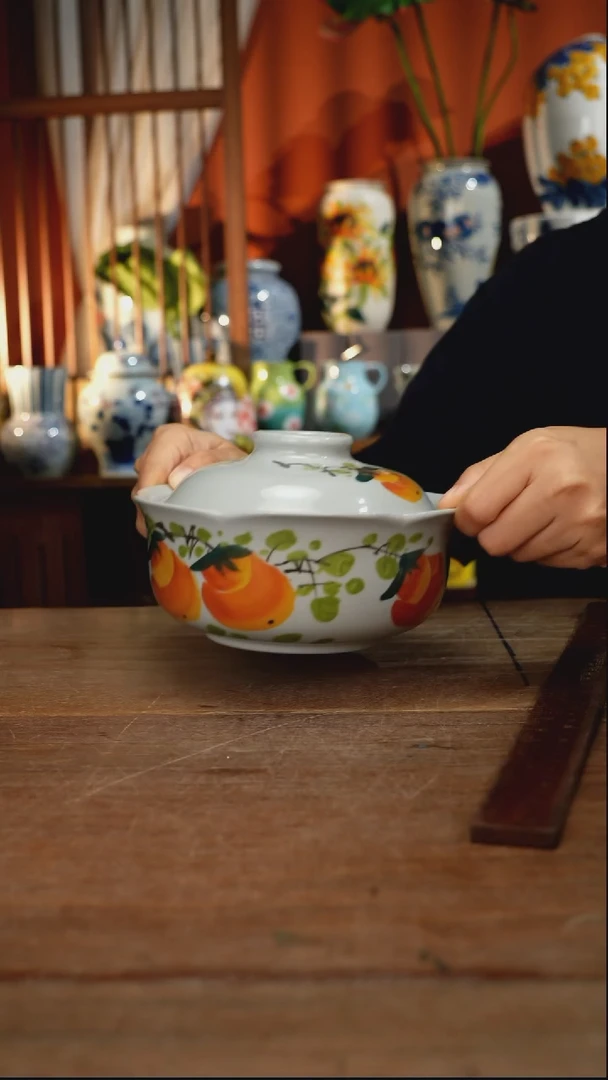 瓷片【简家甄选】景德镇设计师釉下手绘陶瓷餐具