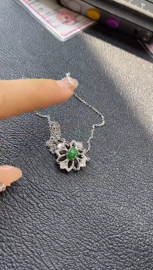 【闪购商品】翡翠颈饰银S925镶嵌0481359809