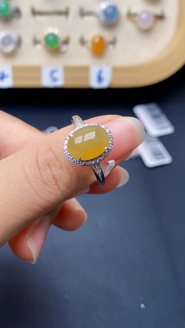 银S925镶嵌戒指翡翠4329