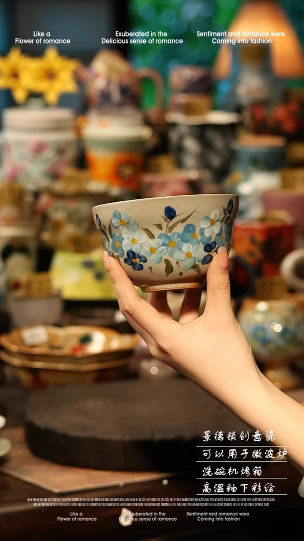 陶瓷景德镇高温釉下彩手工手绘款式