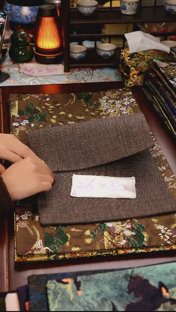 【麻料双面】中国风干泡织锦茶席26*50