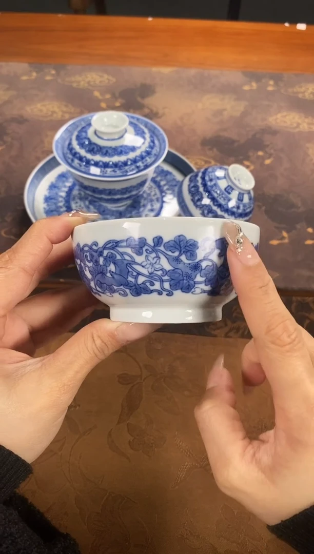 【闪购商品】《繁色》柴窑柴烧青花单杯