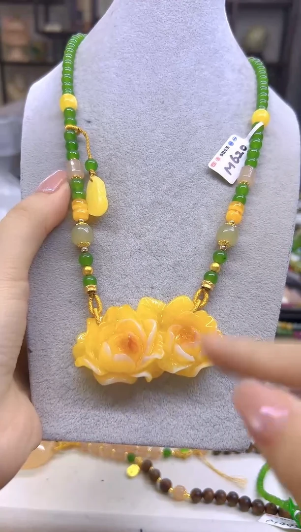 未镶嵌毛衣链蜜蜡DIY款M620