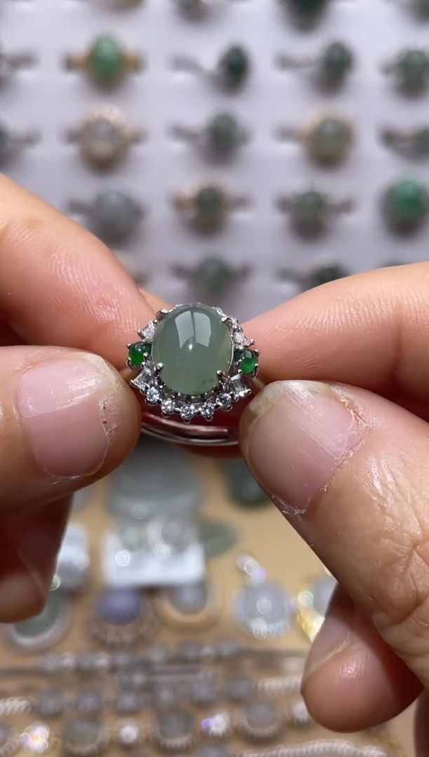 银S925镶嵌戒指翡翠1111111111