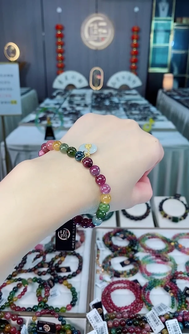 未镶嵌老矿碧玺单圈手串7mm+碧玺hon多样性发货一条