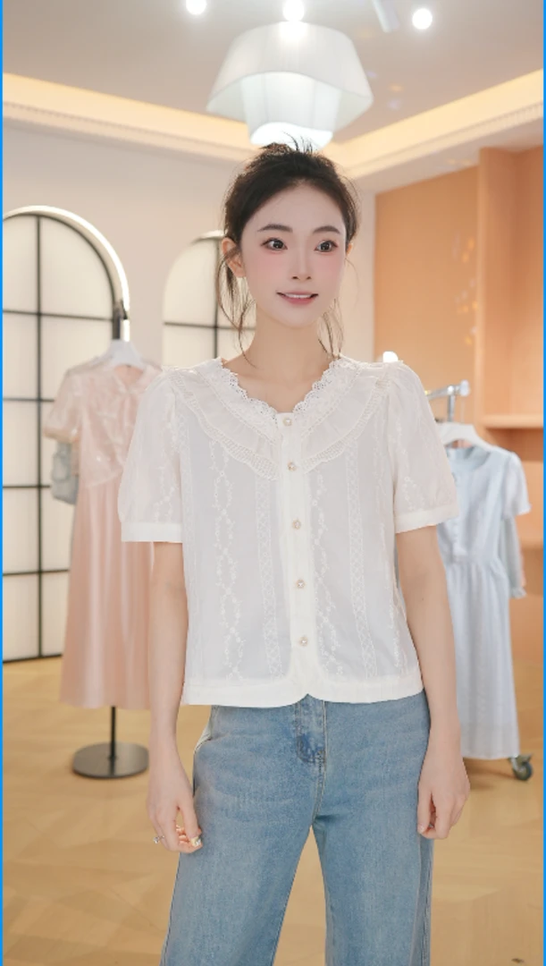 Z8289夏新款女装显瘦时尚气质百搭短袖上衣女