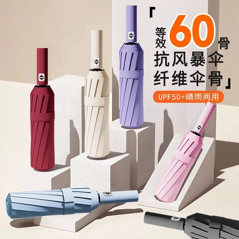 刘夫人/Mrs Liu【等效60股】全自动雨伞女晴雨两用遮阳防晒太阳伞耐