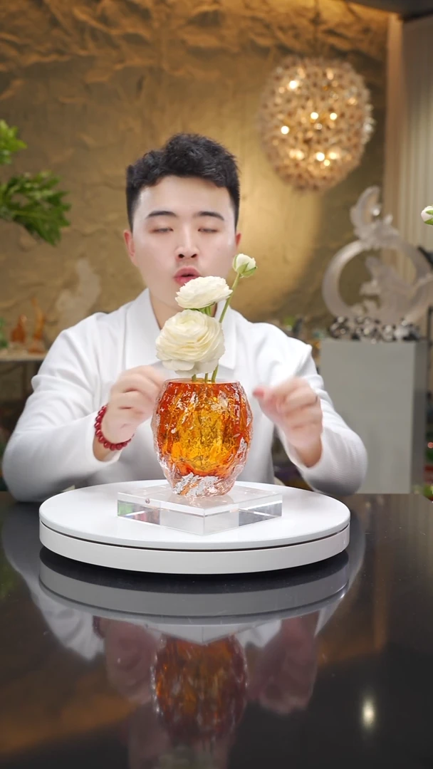 琉璃手工艺品福利琥珀水波纹香薰瓶
