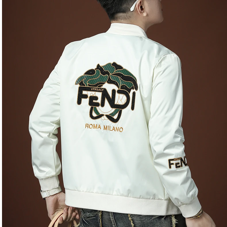 NDSL轻奢时尚新款高端潮流外套男士春秋款棒球服潮牌刺绣休闲夹克