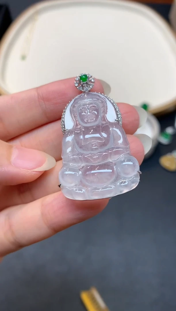 吊坠(不含链)18K金镶嵌翡翠W618|7800