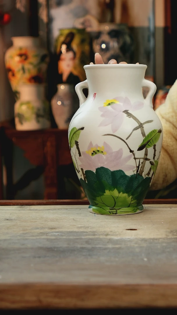 【闪购商品】瓷片景德镇纯手工釉下彩精品花瓶