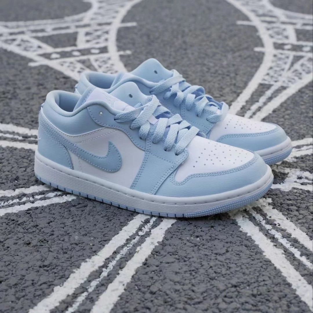 Air Jordan 1 Low女款大学蓝色板鞋减震耐磨复古篮球鞋官方正品
