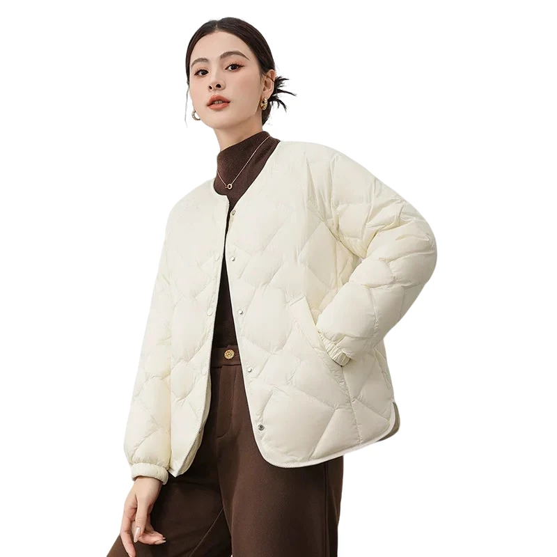 COMBO康博圆领轻暖短款时尚宽松百搭女士羽绒服-ZXL
