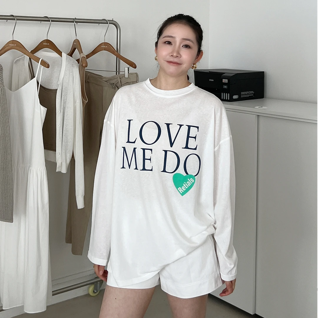 widelia陈姬儿夏季新款英文字母长袖T恤女百搭薄款防晒上衣7311