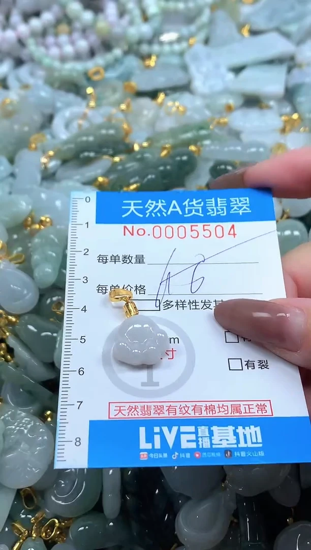 颈饰未镶嵌翡翠净货挂件-5504