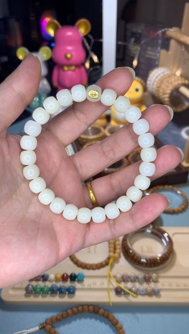 【闪购商品】菩提根/象牙果手串菩提根98酒桶珠带铜镀金标单圈