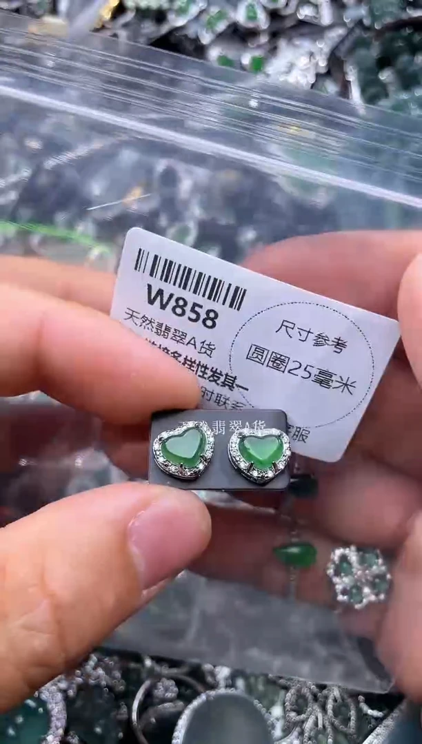 【闪购商品】翡翠颈饰未镶嵌W858耳钉