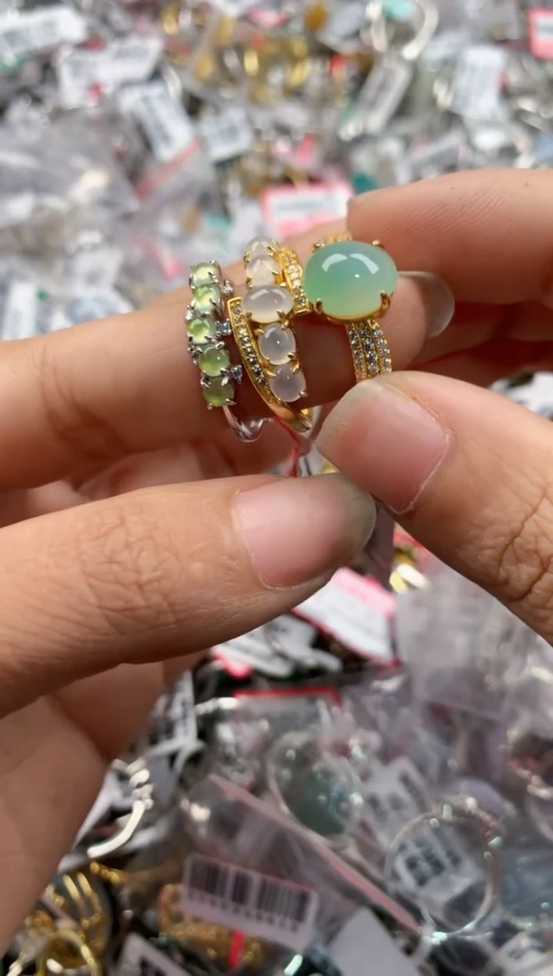 银S925镶嵌戒指翡翠777----1