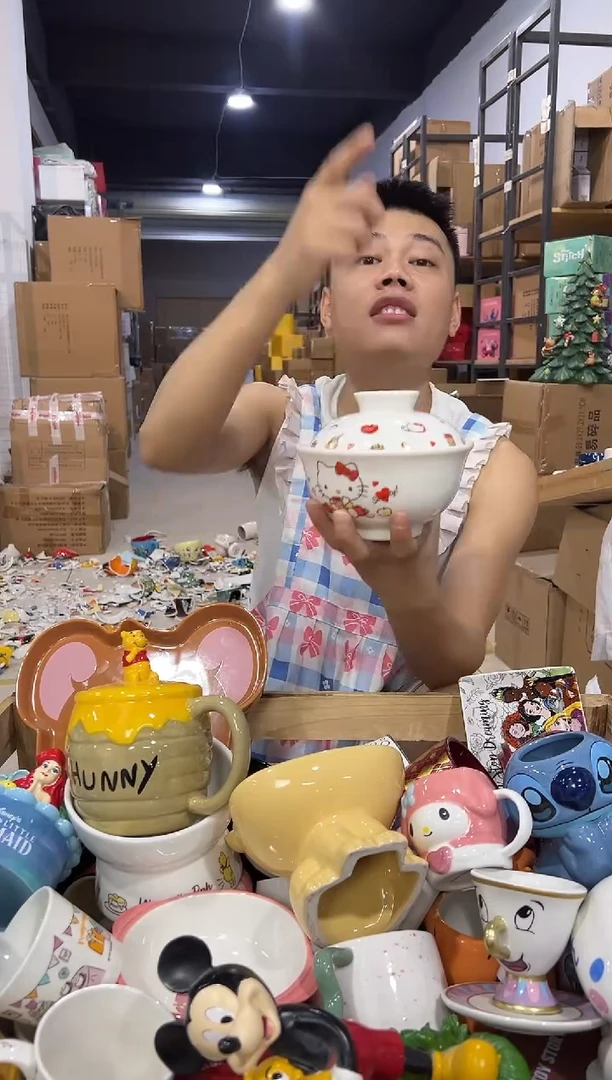 瓷片原盒kt猫带盖泡面碗