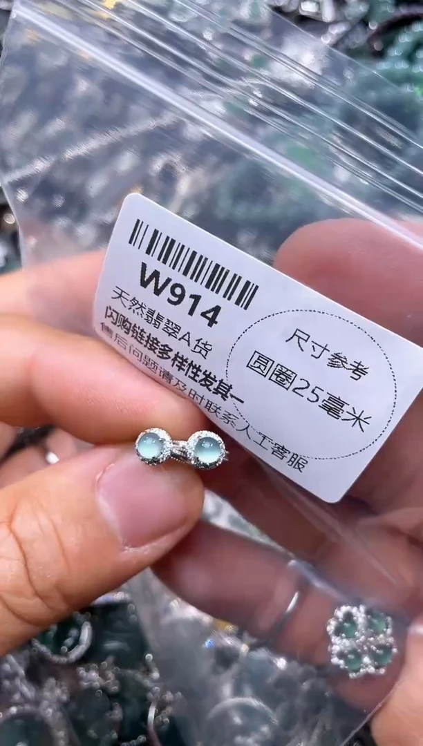 【闪购商品】翡翠颈饰未镶嵌W914耳扣