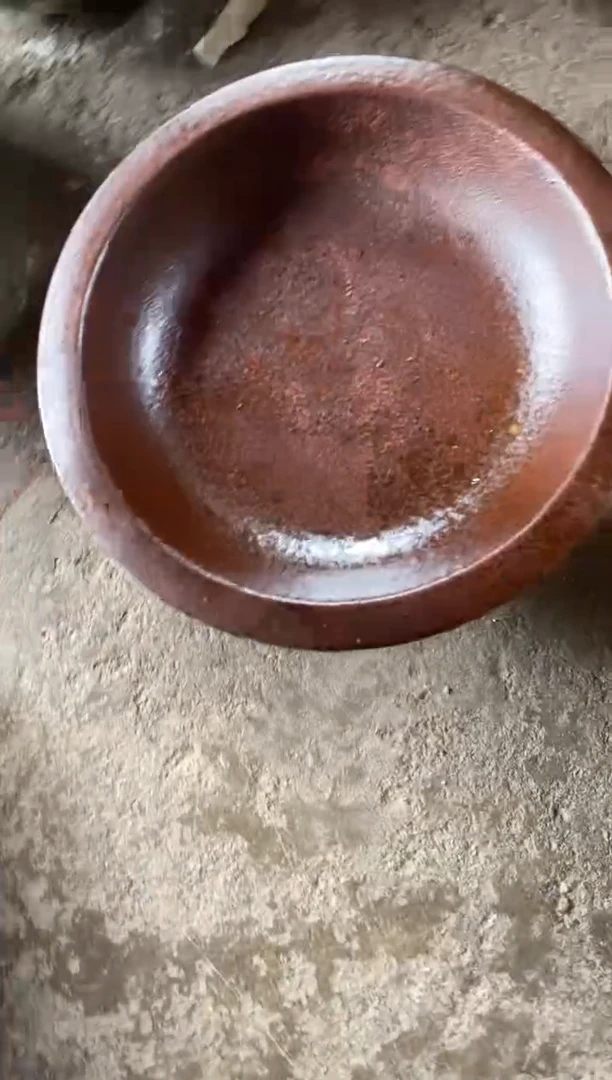 浪鬼柴烧-釉绘柴烧穿****子盘子