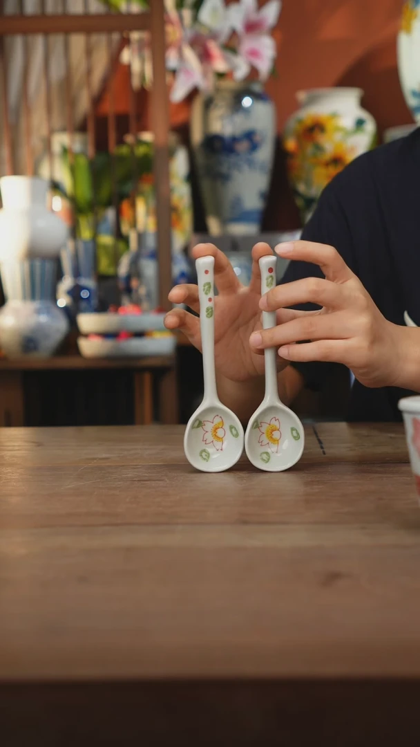 瓷片【简家甄选】景德镇设计师釉下手绘陶瓷餐具
