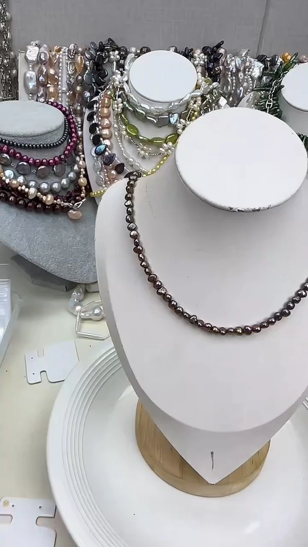 颈饰银S925镀金镶嵌淡水珍珠1