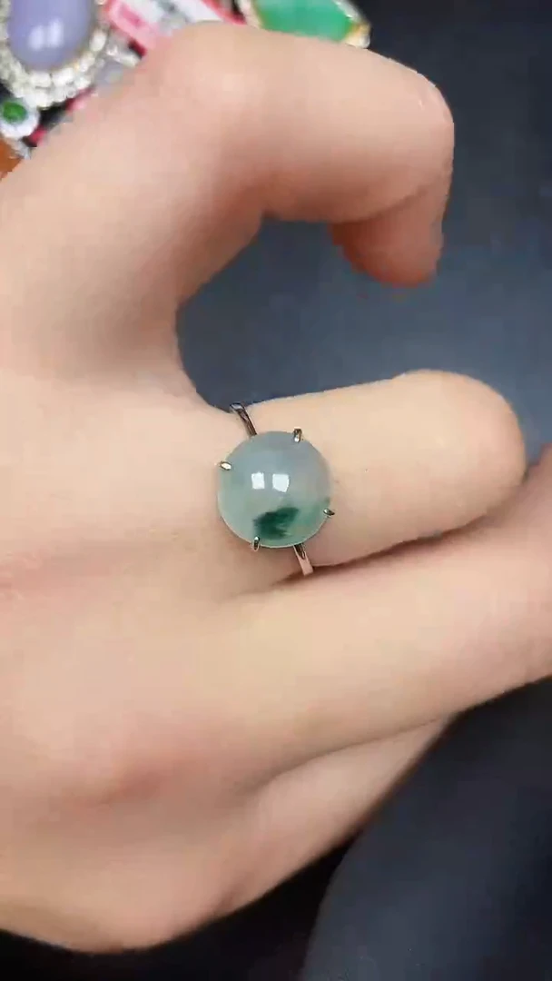 银S925镶嵌戒指翡翠2410