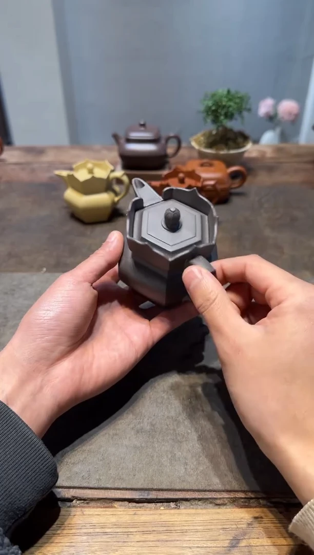 茶壶紫砂苗*天青僧帽 中