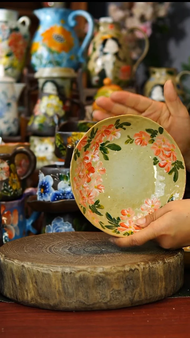 陶瓷210景德镇手工手绘釉下彩