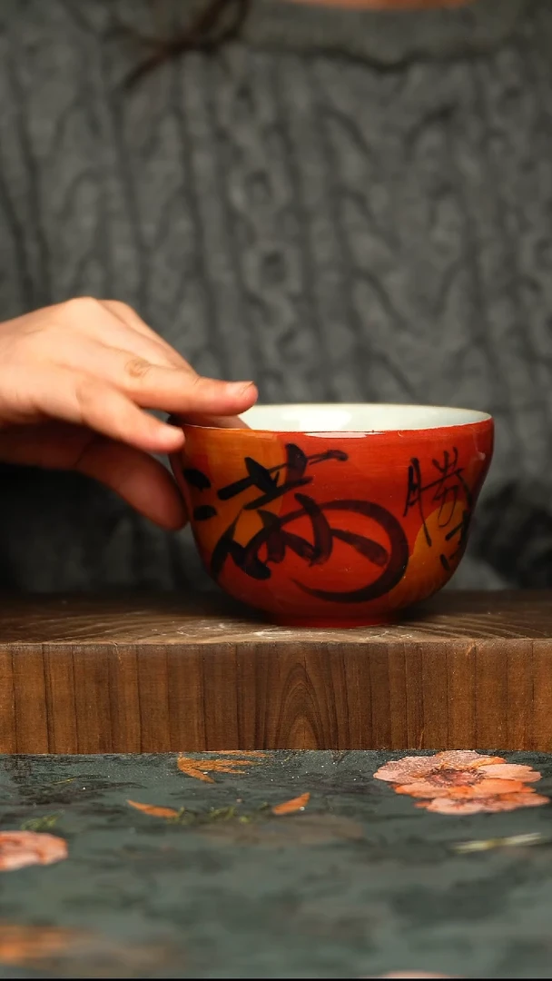 杯釉下彩手工手绘同款陶器