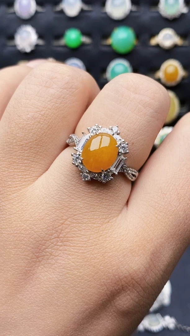 银S925镶嵌戒指翡翠1037