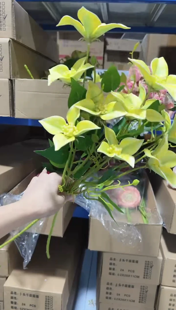2枝黄色油画百合