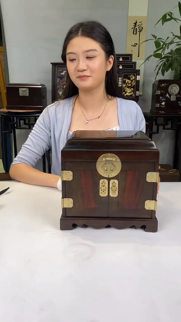 红酸枝木类端景台官皮箱