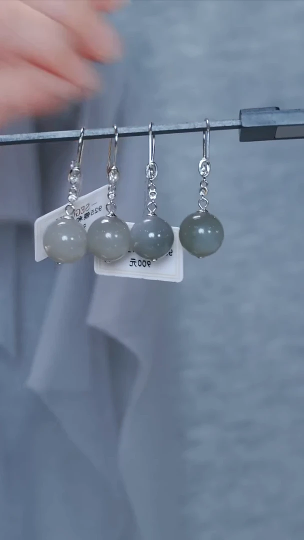 和田玉银S925镶嵌耳饰7【】多样性发一