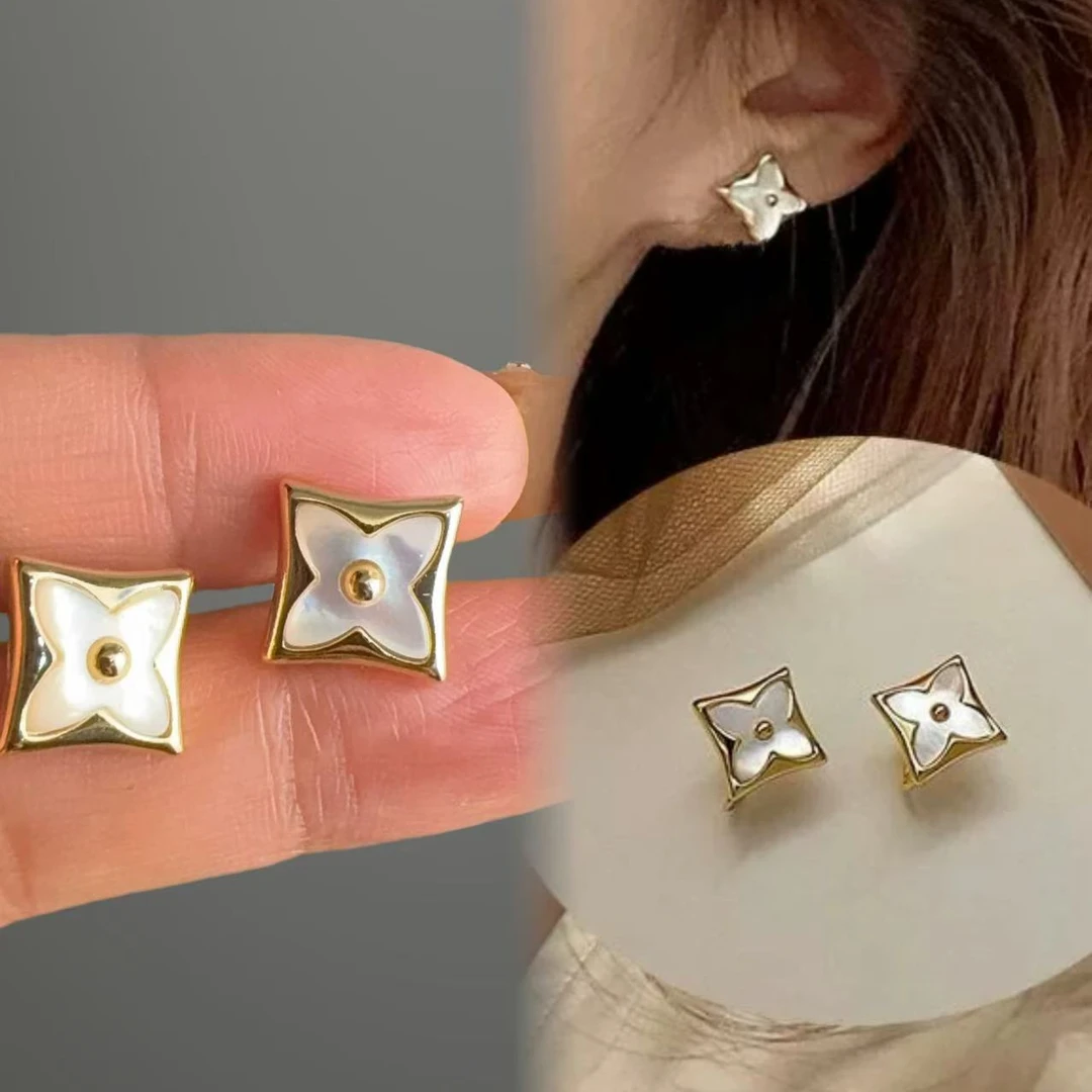 铜合金耳饰 【四叶贝贝】轻奢高级设计感气质时尚耳饰 S79