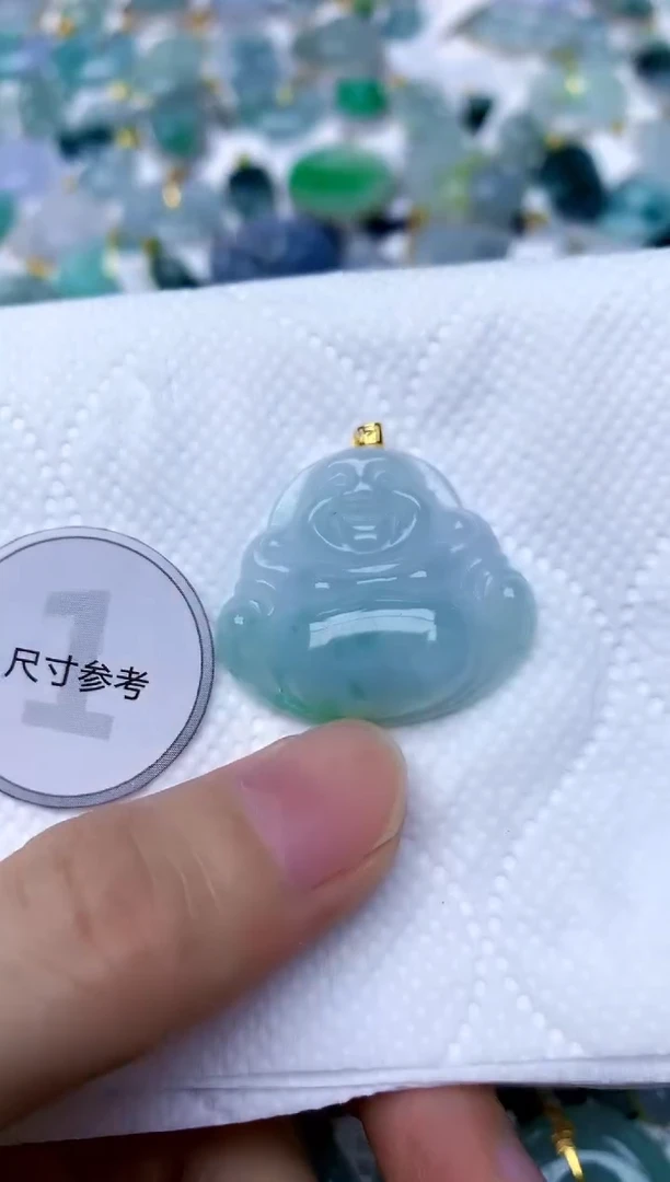 颈饰18K金镶嵌翡翠天然A货翡翠