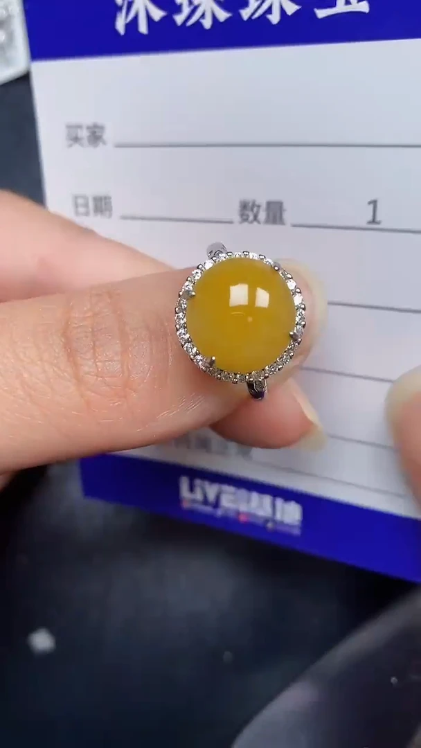 银S925镶嵌戒指翡翠6500