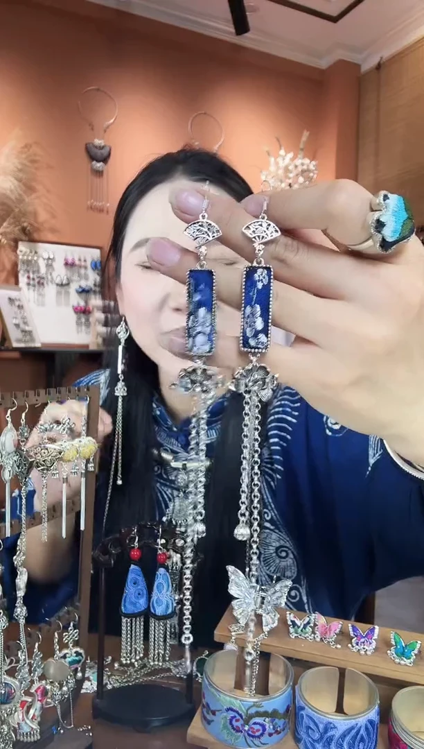 刺绣纯手工民族风耳环