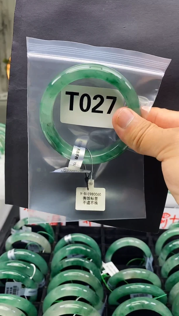 未镶嵌手镯石英质玉（非洲翠）飞*58圈口T027
