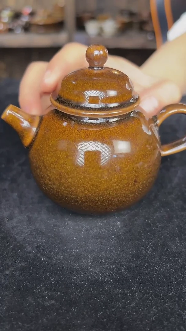 鳝鱼黄色泡茶壶原矿手工